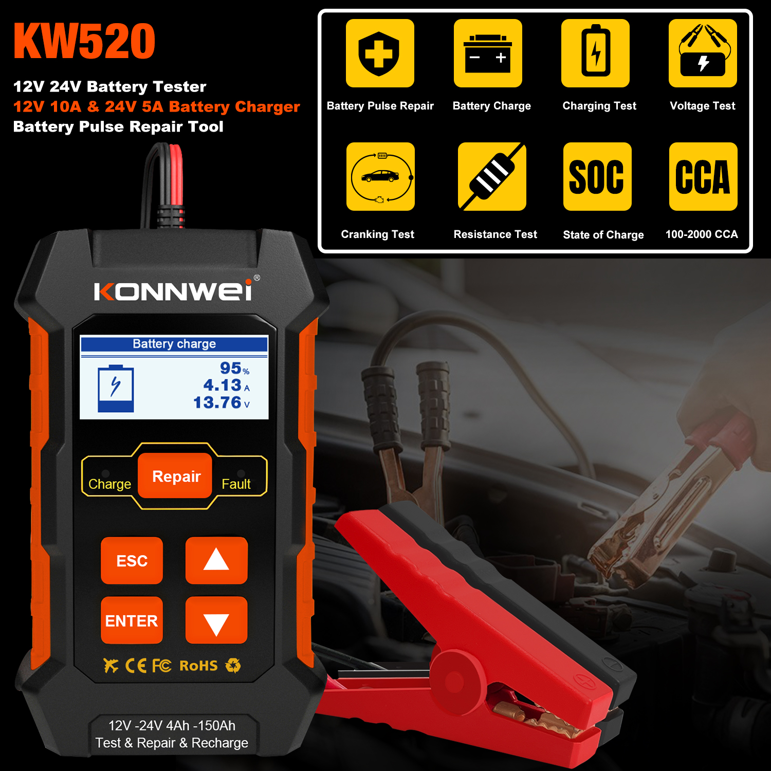 Konnwei KW520 battery tester