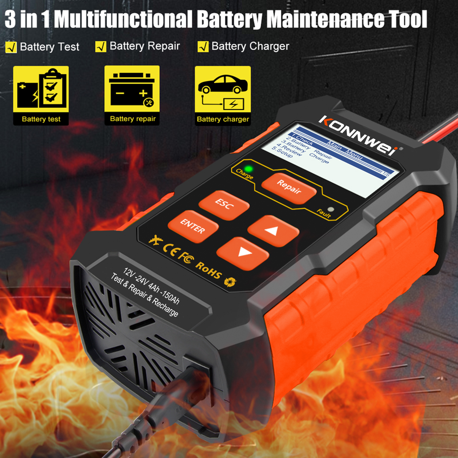 Konnwei KW520 battery tester