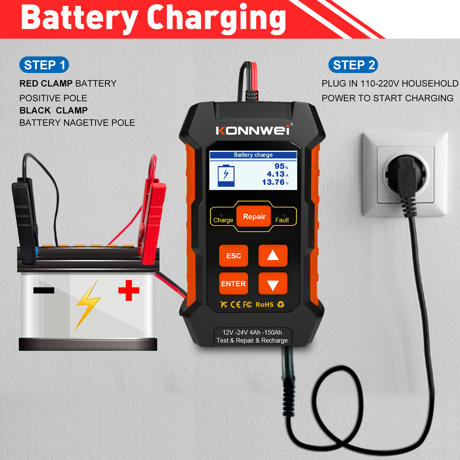 Konnwei KW520 battery tester