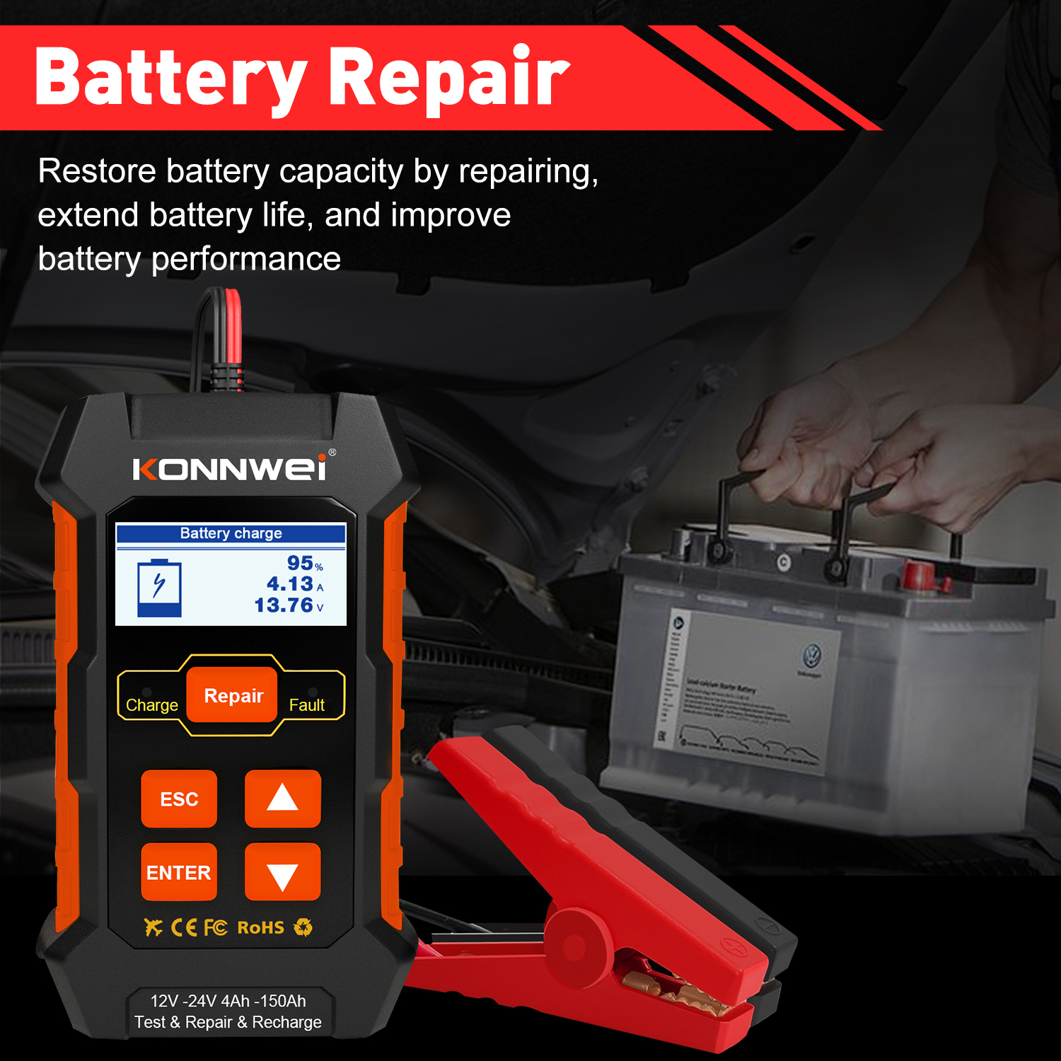 Konnwei KW520 Tester baterii Konnwei KW520