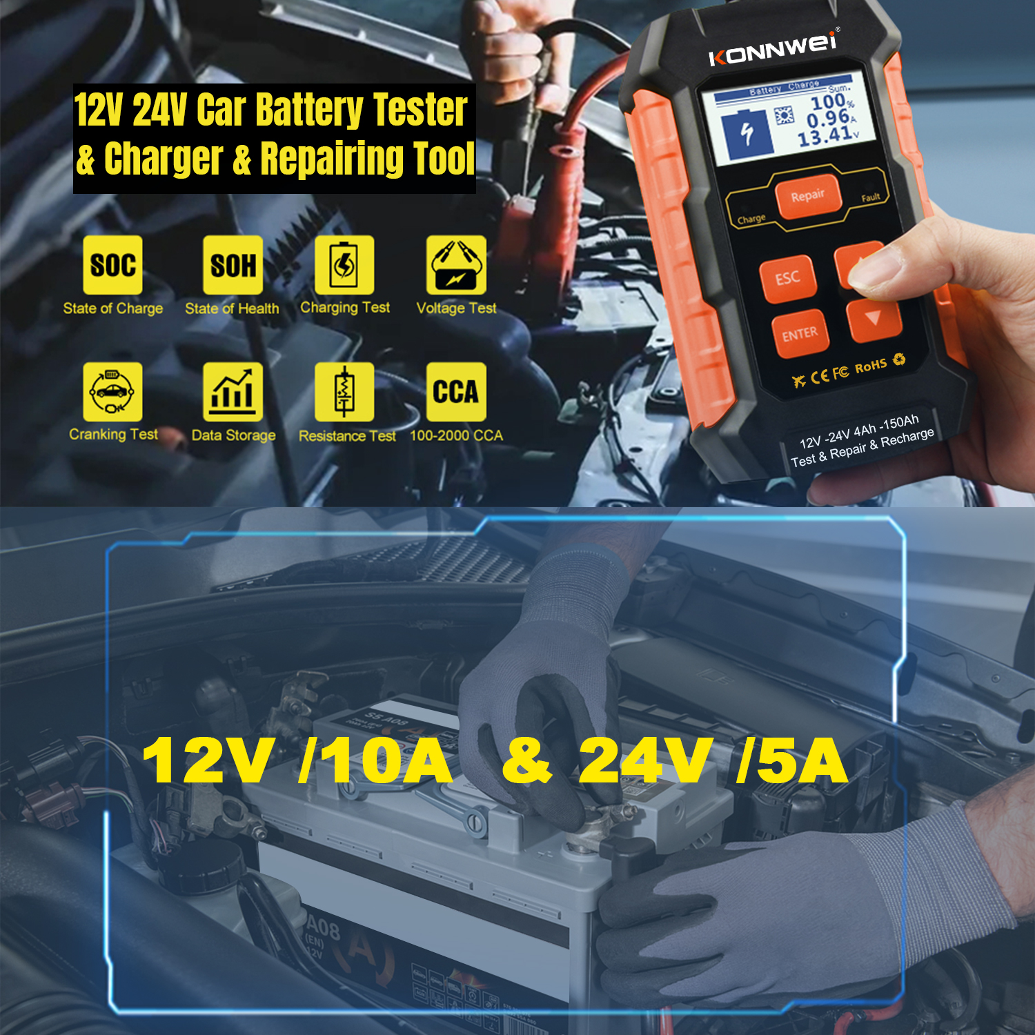 Konnwei KW520 battery tester