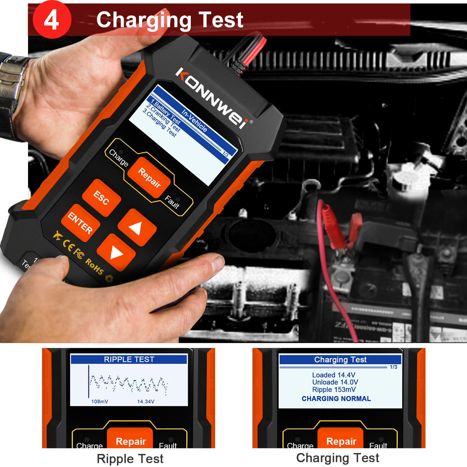 Tester batérií Konnwei KW520