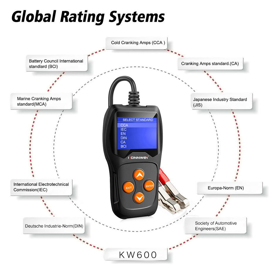 Merač batérie Konwei KW600