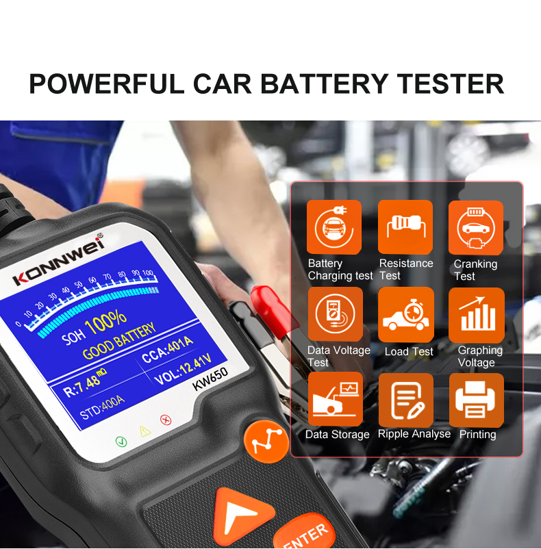 Konnwei KW650 battery tester