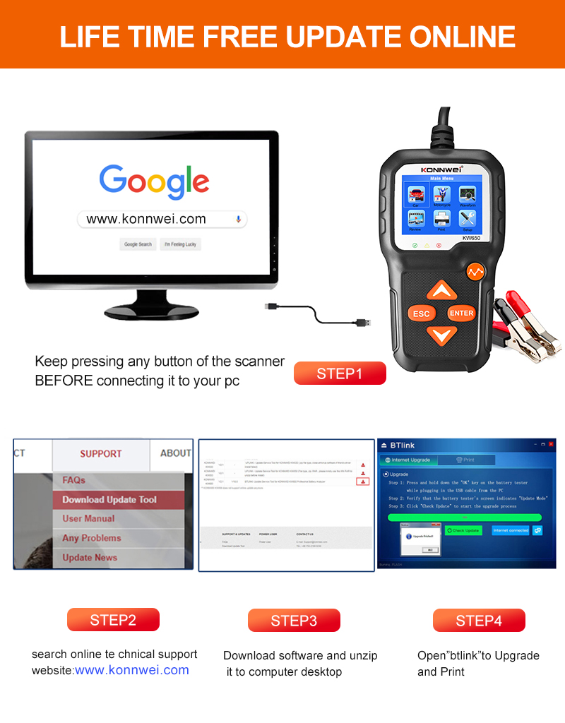 Konnwei KW650 battery tester