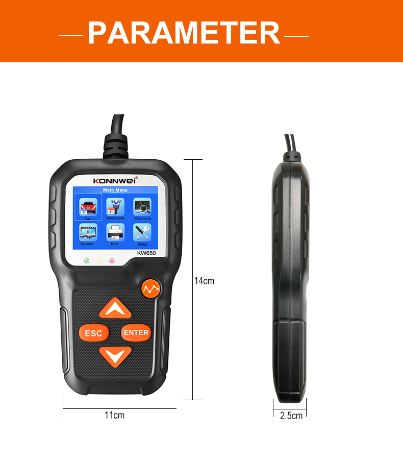 Tester akumulatora Konnwei KW650