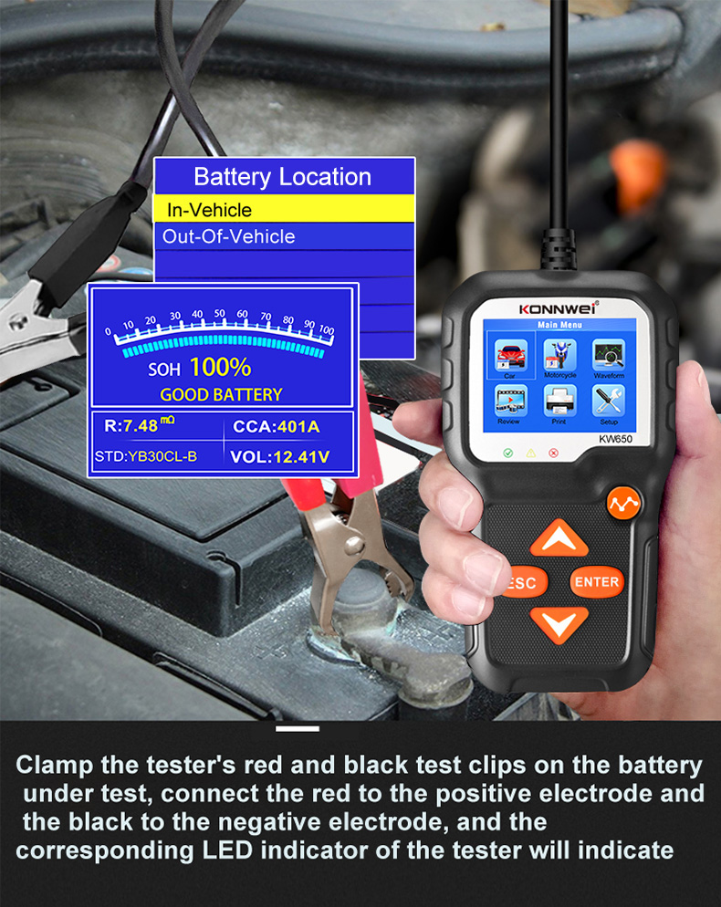 Konnwei KW650 battery tester