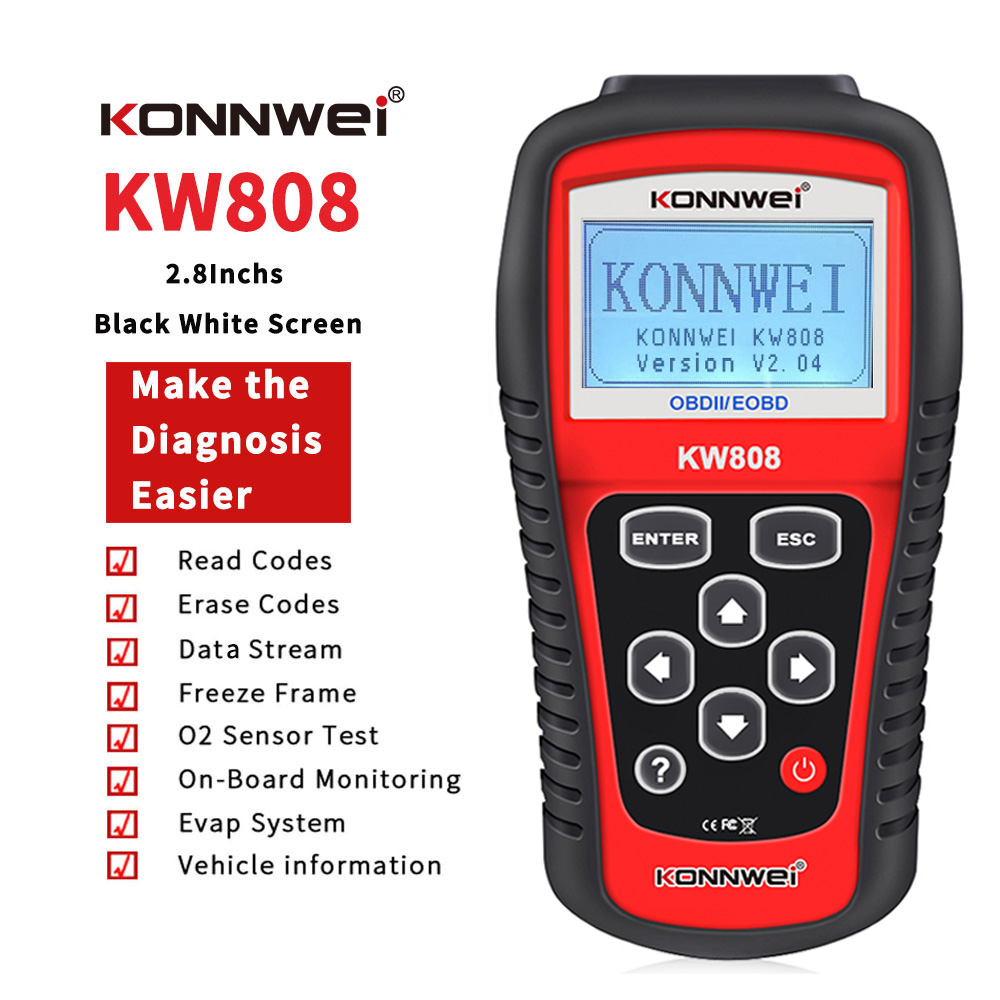 Diagnostický měřič, skener Konnwei KW808 OBD2