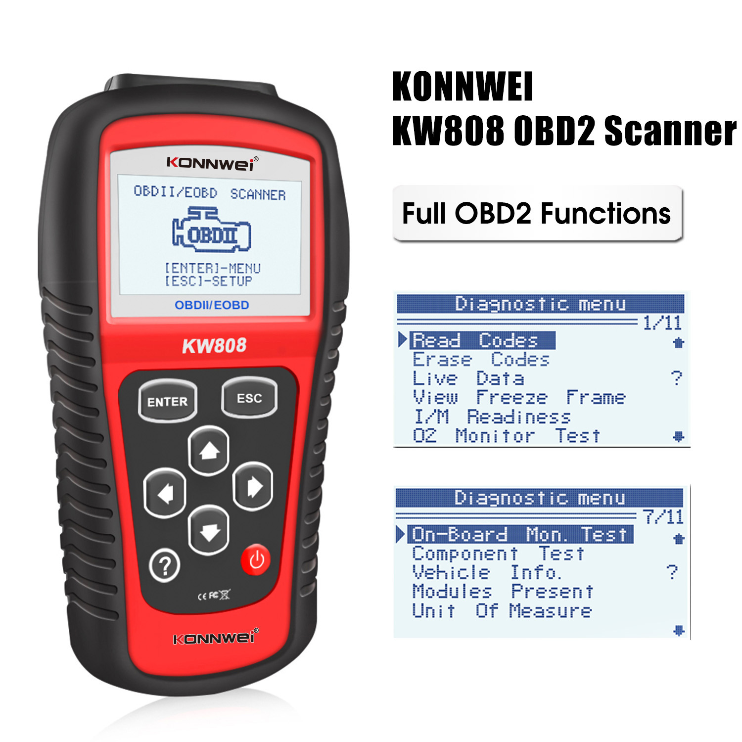 Diagnostický merač, Konnwei KW808 OBD2 Scanner