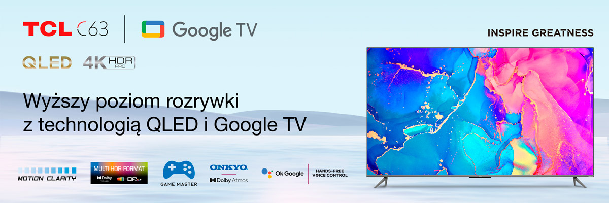 Telewizor TCL QLED 4K z Google TV i Game Maste
