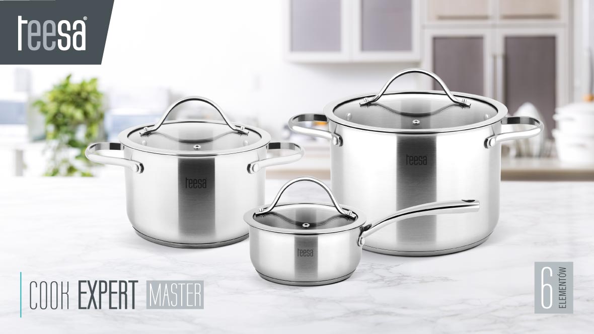 Garnki ze stali nierdzewnej Teesa COOK EXPERT MASTER Garnki ze stali nierdzewnej Teesa COOK EXPERT MASTER