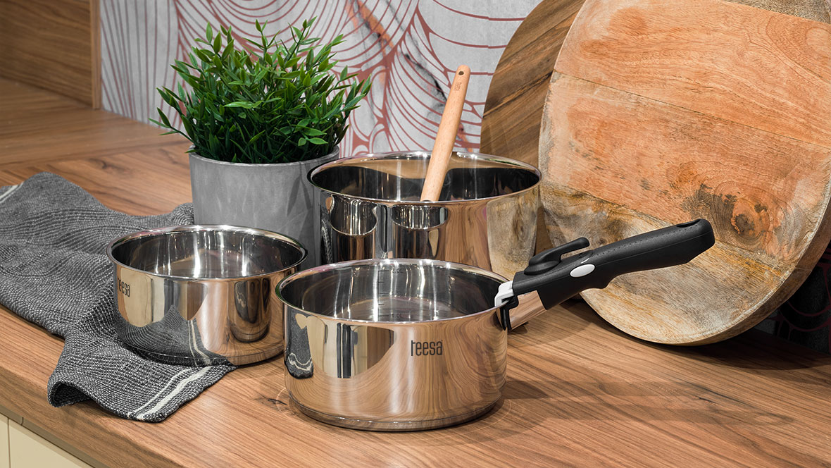 Garnki ze stali nierdzewnej Teesa COOK EXPERT SINGLE HAND Garnki ze stali nierdzewnej Teesa COOK EXPERT SINGLE HAND