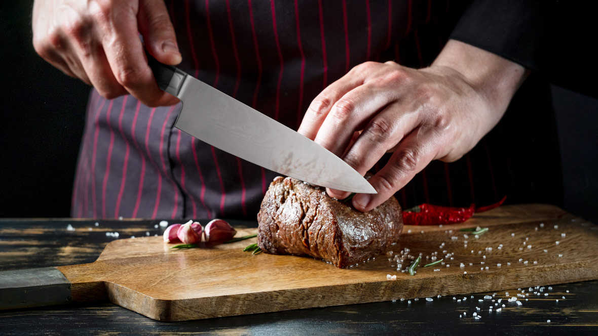 Nóż szefa kuchni ze stali damasceńskiej 33,5 cm