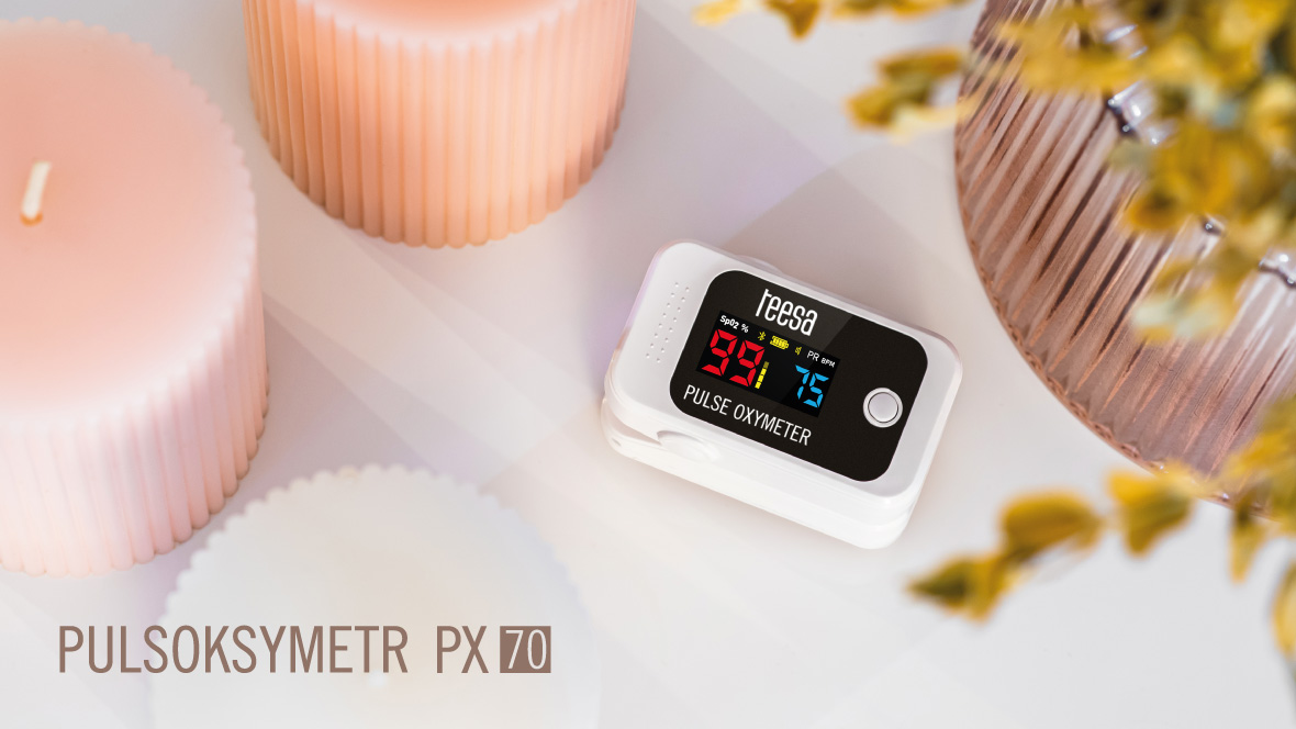 Medyczny pulsoksymetr napalcowy z Bluetooth Teesa PX70