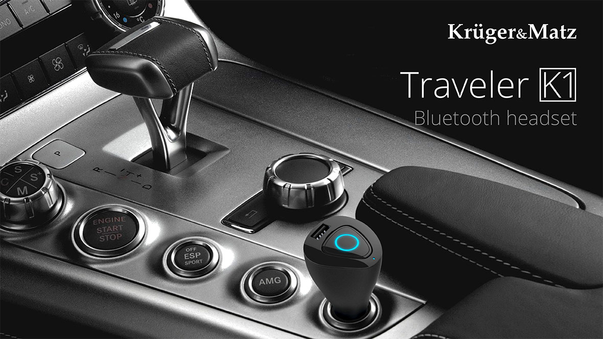 Słuchawka Bluetooth ze ładowarką samochodową Kruger&Matz Traveler K1