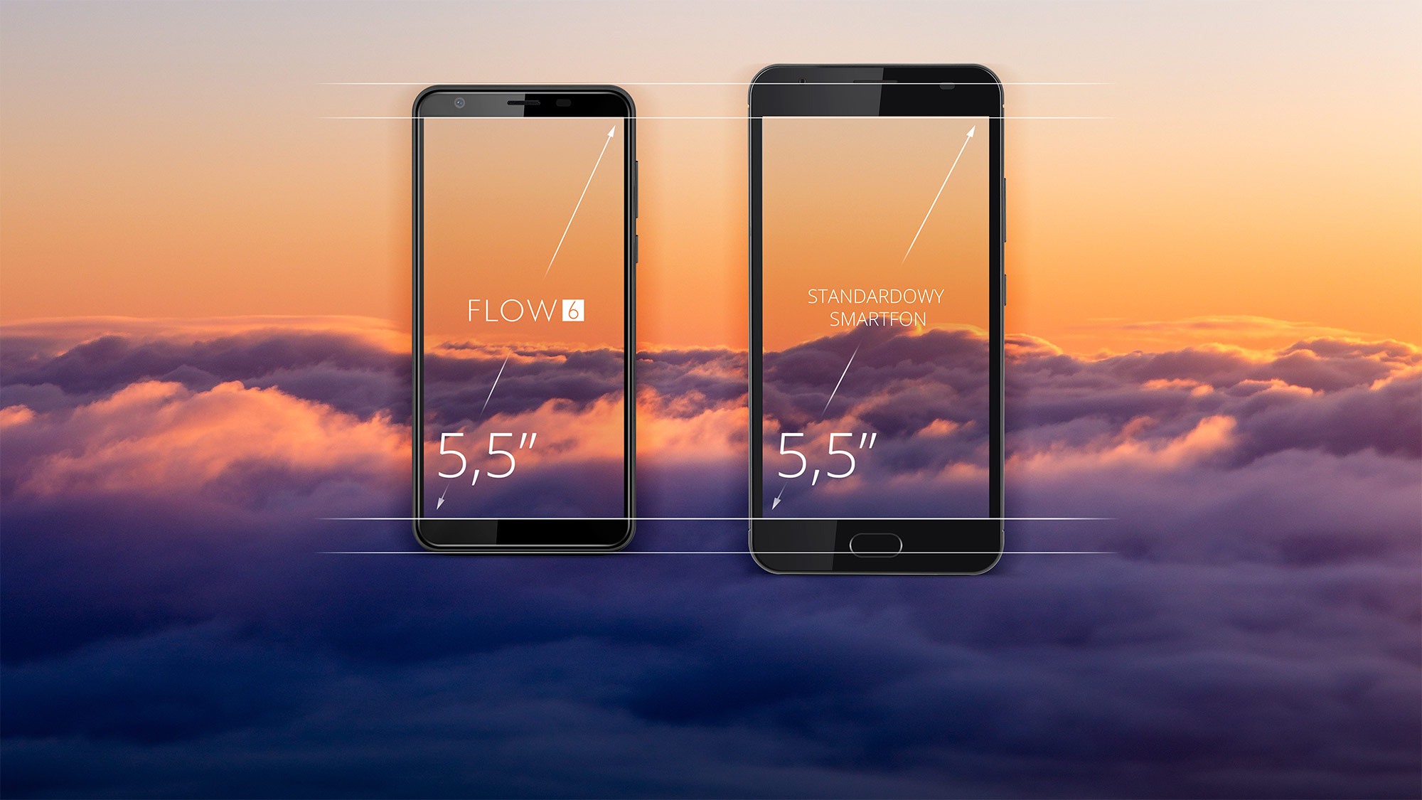 FLOW 6 ma Ci do zaoferowania także smukły design. Jedną z zalet tego modelu są zmniejszone ramki, dzięki czemu telefon jest znacznie zgrabniejszy, przez co idealnie układa się w dłoni. Sam przekonaj się jak komfortowy w użytkowaniu jest nowy smartfon Kruger&Matz.   