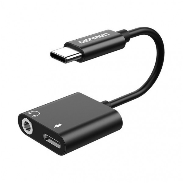 Adapter przejściówka USB typu C -> Jack + USB typu C (ładowanie)