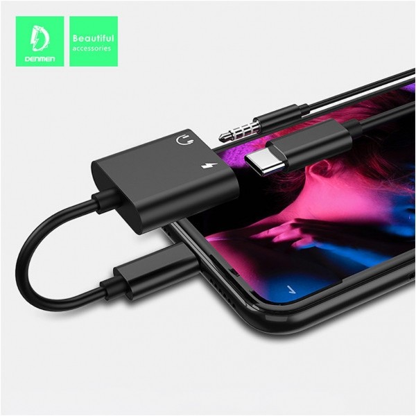 Adapter przejściówka USB typu C -> Jack + USB typu C (ładowanie)