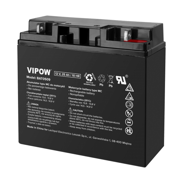Akumulator VIPOW typu MC do motocykli 12V 25Ah