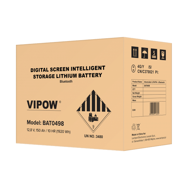 Akumulator żelowy LiFePO4 bluetooth 150Ah BMS