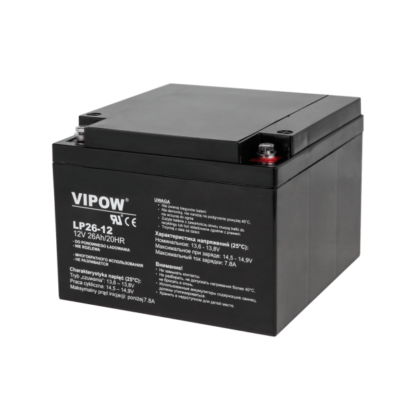 Akumulator żelowy VIPOW 12V 26Ah