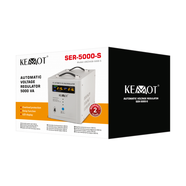 Automatyczny stabilizator napięcia KEMOT SER-5000-S , precyzja 8%