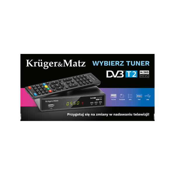 Baner Kruger&Matz - Tunery DVB-T2 (200 x 100 cm)