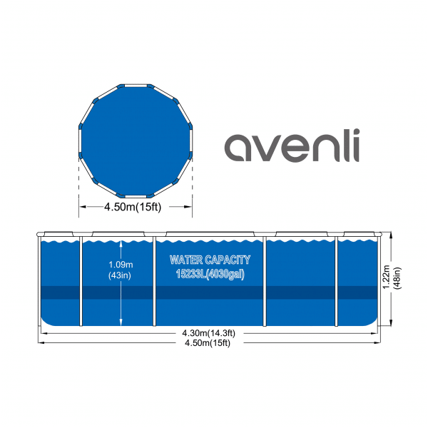 Basen stelażowy AVENLI Premimu okrągły 457x122 zestaw