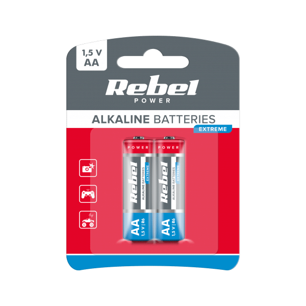 Baterie alkaliczne REBEL EXTREME LR06 2szt/bl.