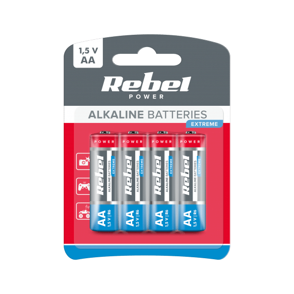 Baterie alkaliczne REBEL EXTREME LR06 4szt./bl.