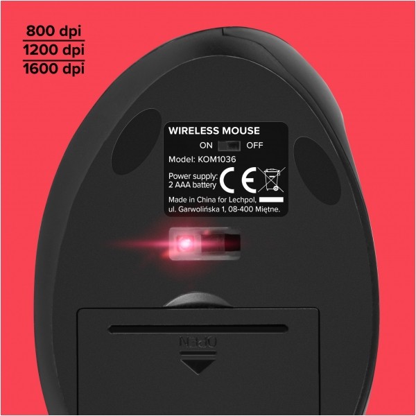 Bezprzewodowa mysz pionowa Rebel VM20