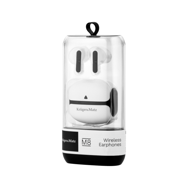 Bezprzewodowe słuchawki douszne Kruger&Matz M8 - kolor biały