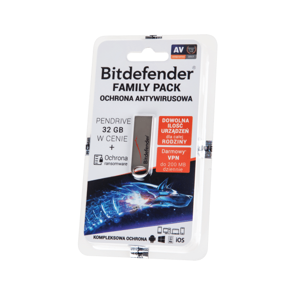 Bitdefender Family Pack na 1 rok + pendrive 32GB