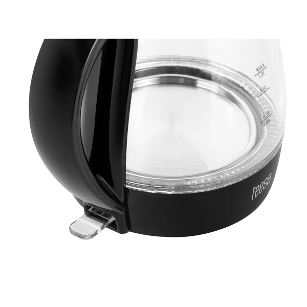 Czajnik elektryczny TEESA, szklany, 1630 W, czarny, 1 L