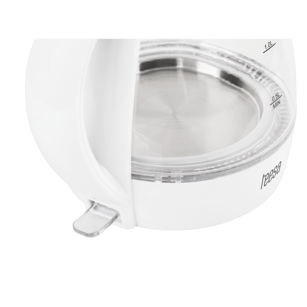 Czajnik elektryczny TEESA, szklany, 2200 W, biały, 1,7 L