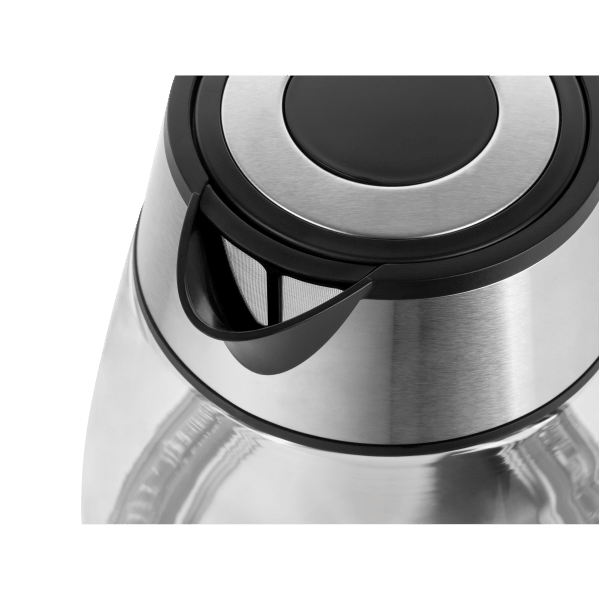 Czajnik elektryczny TEESA, szklany + inox, 2200 W, czarny, 1,7 L