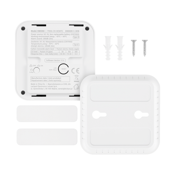 Czujnik czadu, tlenku węgla Kruger&Matz Connect S10 Tuya EN 50921