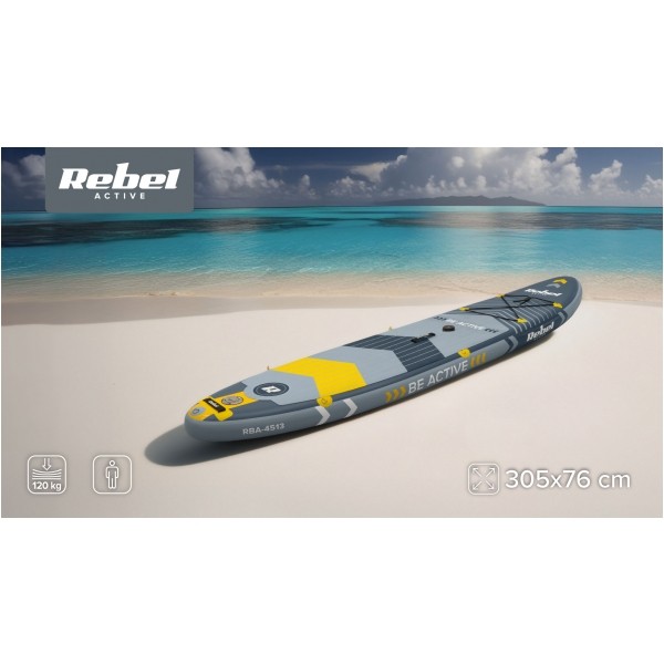 Deska REBEL ACTIVE SUP, windsurfing, pompowana, zestaw, 305x76x15
