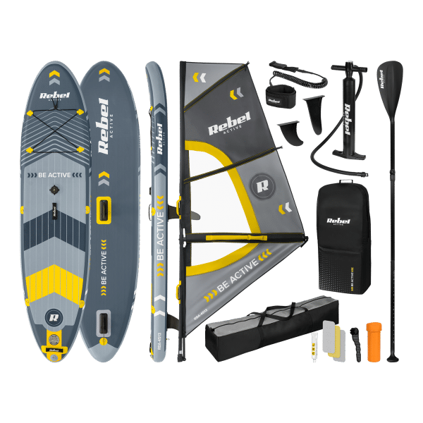 Deska REBEL ACTIVE SUP, windsurfing, pompowana, zestaw, 305x76x15