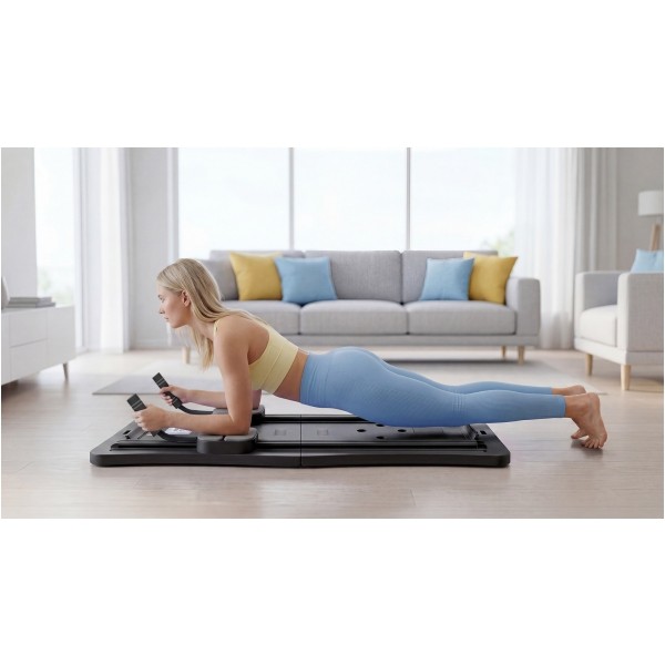 Domowy zestaw do pilates, wielofunkcyjny przyrząd do ćwiczeń fitness 9 w 1, kolor czarny