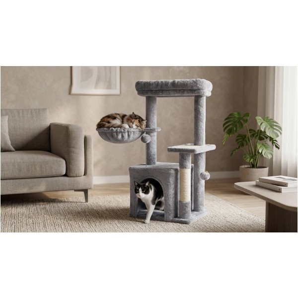 Drapak dla kota 40x30x80 cm , szary, REBEL ANIMALS