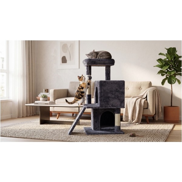 Drapak dla kota 49x46x91 cm , ciemno-szary, REBEL ANIMALS