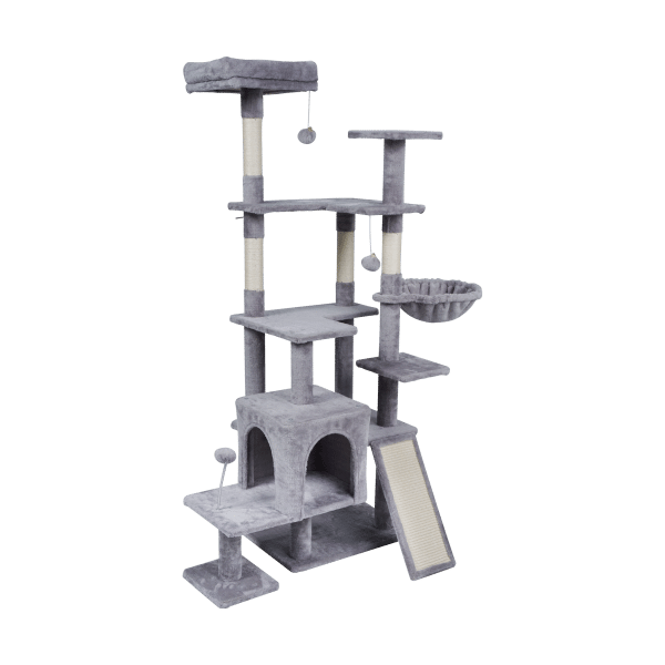 Drapak dla kota 75x40x152 cm , szary, REBEL ANIMALS