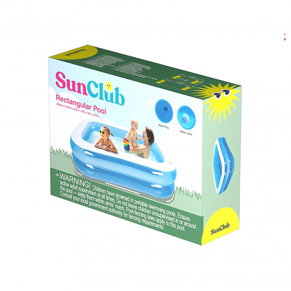 Duży basen ogrodowy, dmuchany SUNCLUB 200x150x50