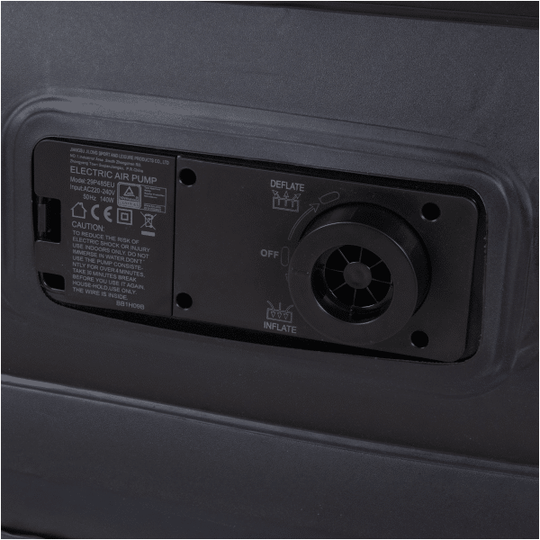 Duży, wysoki, pompowany materac AVENLI z wbudowaną pompką 203x157x47