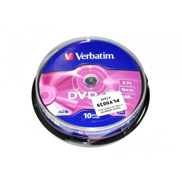 DVD+R VERBATIM 4,7GB 16X CAKE-10szt.