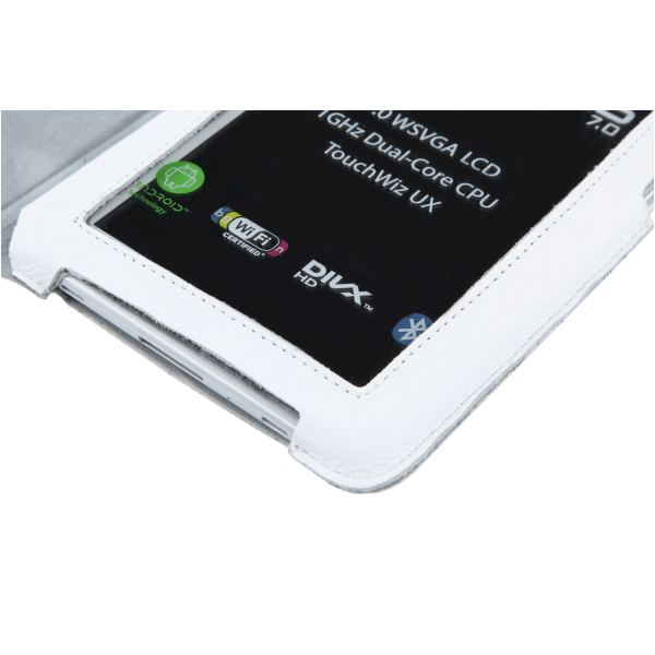 Etui białe dedykowane do Samsung Galaxy Tab P3100 (skóra naturalna)
