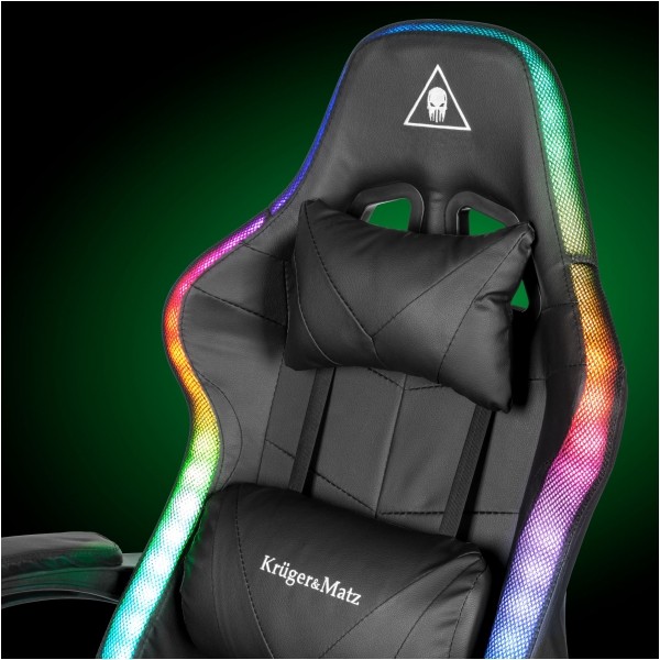 Fotel gamingowy Kruger&Matz GX-150 Czarny LED 7-punktowy masaż