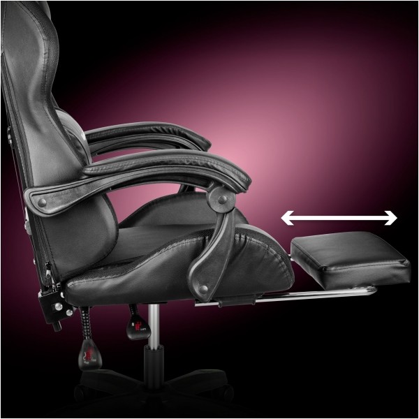 Fotel gamingowy Kruger&Matz GX-150 Czarny LED 7-punktowy masaż