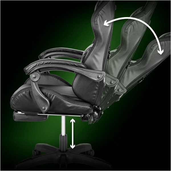 Fotel gamingowy Kruger&Matz GX-150 Czarny LED 7-punktowy masaż